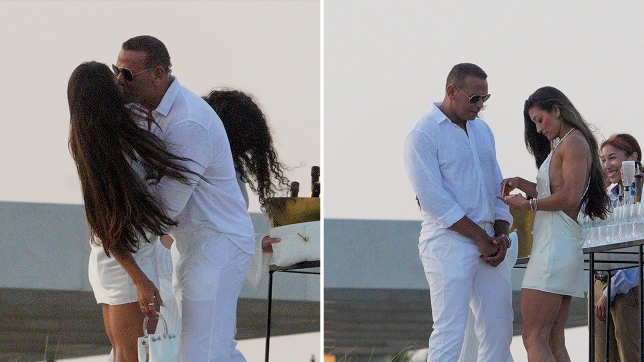 A-Rod knutscht Brünette bei Michael Rubins White Party